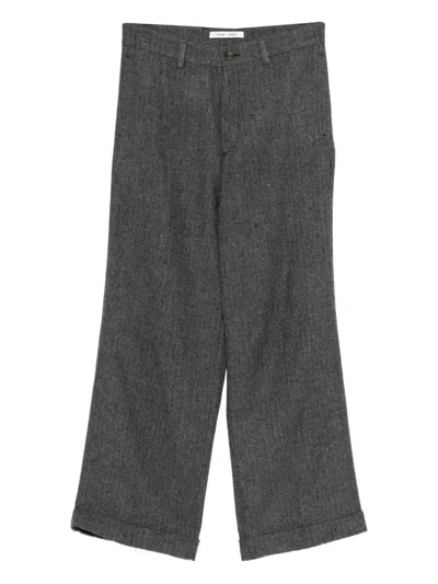 Samsoe & Samsoe Cuffed Wide-leg Trousers In Gray