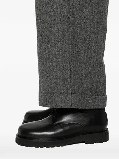 Samsoe & Samsoe Cuffed Wide-leg Trousers In Gray