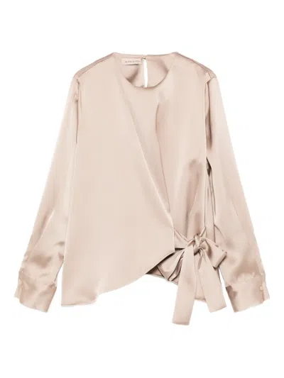 Blanca Vita Knot-detail Blouse In Neutral