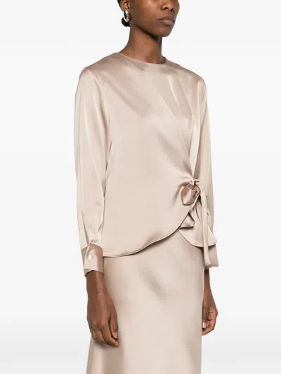 Blanca Vita Knot-detail Blouse In Neutral