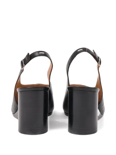 Maison Margiela Womens Black Tabi Leather Slingback Wedges Eur 36 / 3 Uk