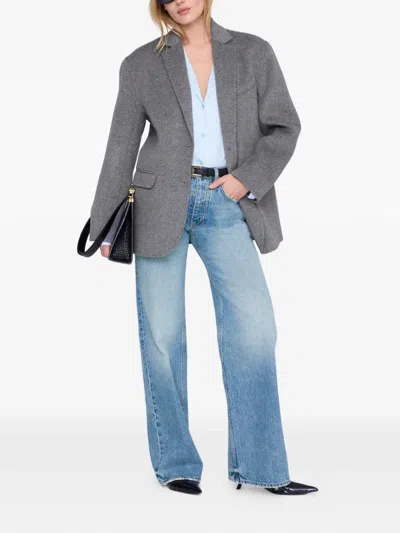 Anine Bing Bethany Button Shirt In Blue