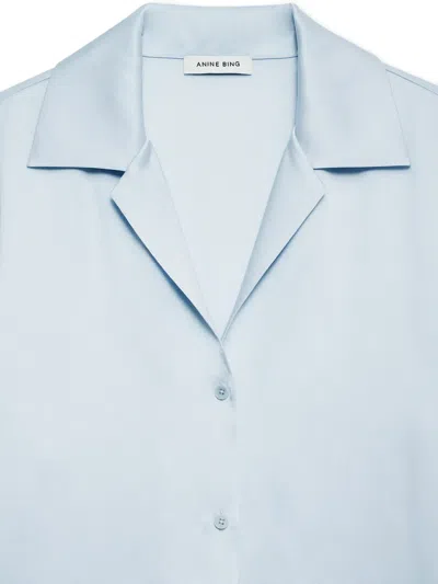 Anine Bing Bethany Button Shirt In Blue