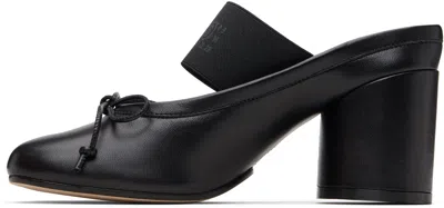 Mm6 Maison Margiela Anatomical Black Goat Leather Sandals With Bow Detail
