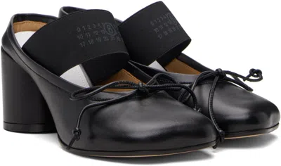 Mm6 Maison Margiela Anatomical Black Goat Leather Sandals With Bow Detail