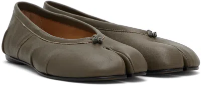 Maison Margiela Taupe Tabi New Ballerina Flats In Multi