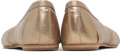 Maison Margiela Gold Tabi New Ballerina Flats In Brown