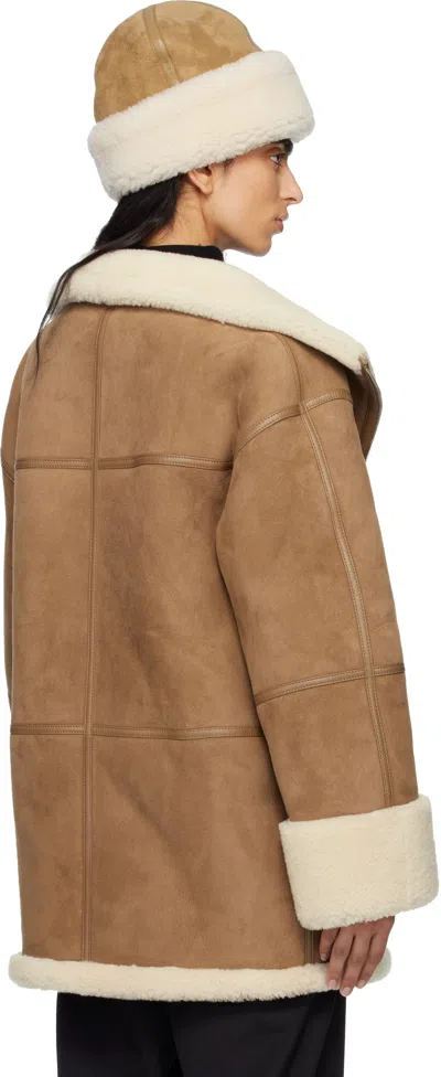 Totême Brown Signature Shearling Jacket In Brown