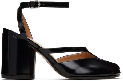 Maison Margiela Tabi Sandals In Brushed Leather In Black
