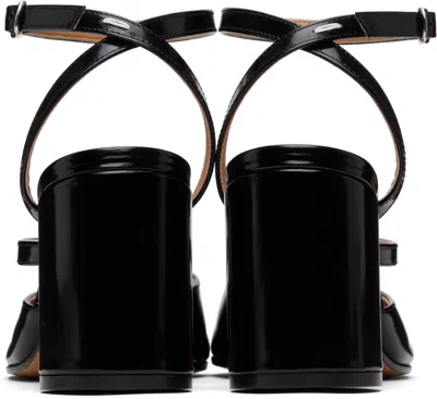 Maison Margiela Tabi Sandals In Brushed Leather In Black