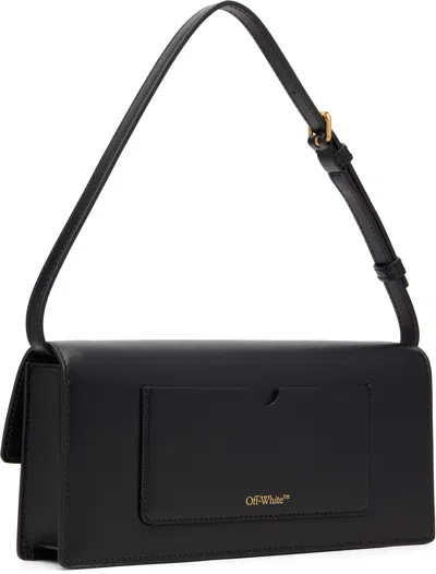 Off-white Rectangular Shoulder Bag Adjustable Strap In Black