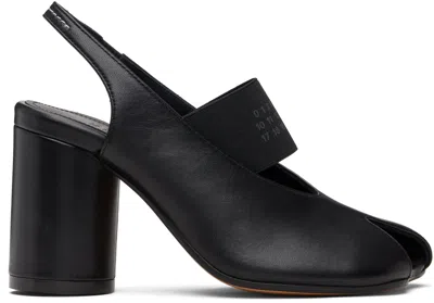 Mm6 Maison Margiela Anatomic Numeric Slingback Peep Toe Block Heel In Black