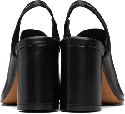 Mm6 Maison Margiela Anatomic Numeric Slingback Peep Toe Block Heel In Black