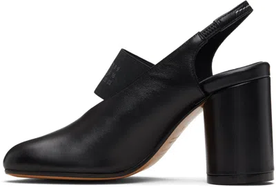 Mm6 Maison Margiela Anatomic Numeric Slingback Peep Toe Block Heel In Black