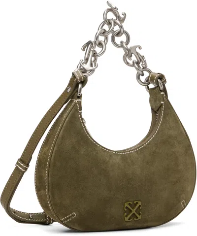 Off-white Khaki Hemisphere Suede Bag In Green