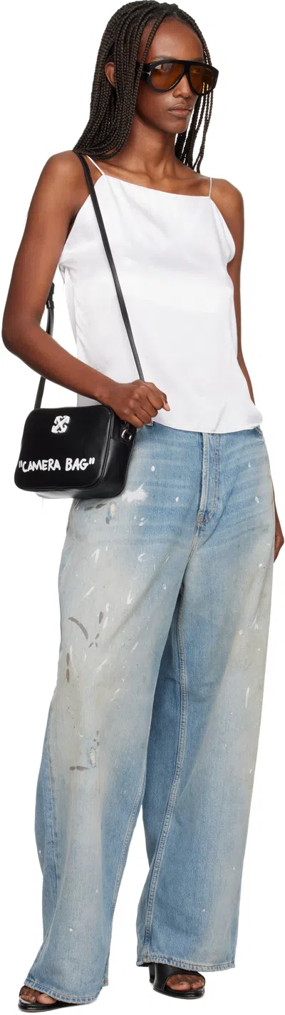 Off-white Medium Jitney Quote Shoulder Bag In Black