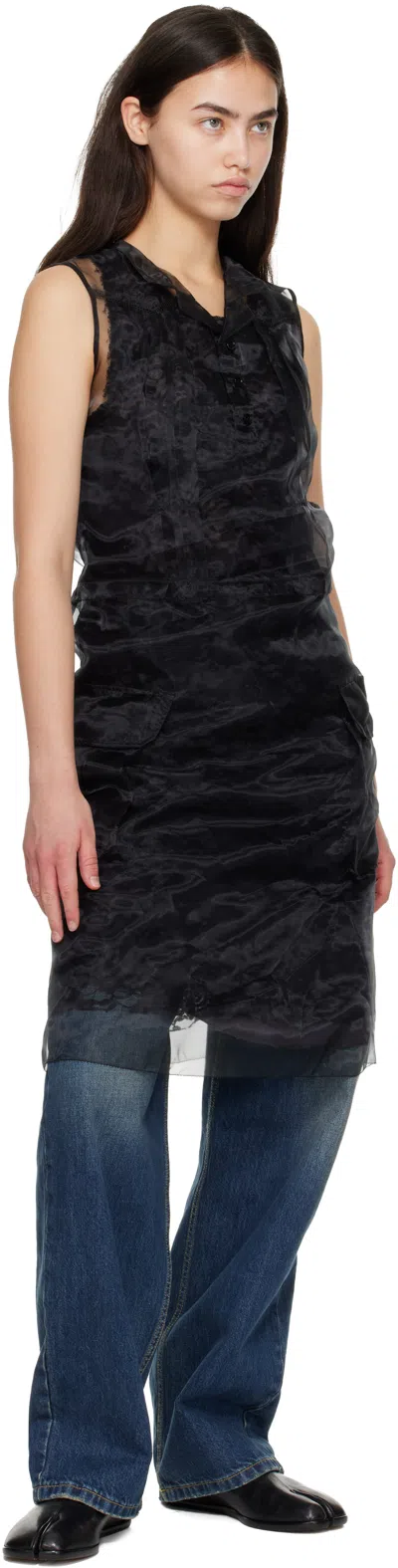 Maison Margiela Black Tabi Babouches Loafers In Black