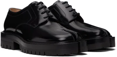 Maison Margiela Black Tabi Lace-up Derbys In Black