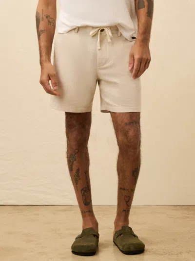 Faherty Movement Linen Drawstring Short In Neutral