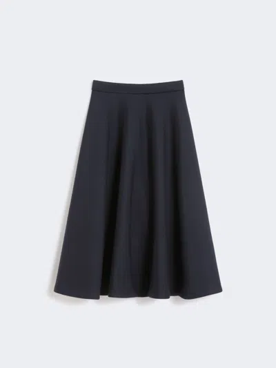 Max Mara Jersey Tech Midi Skirt In Blue