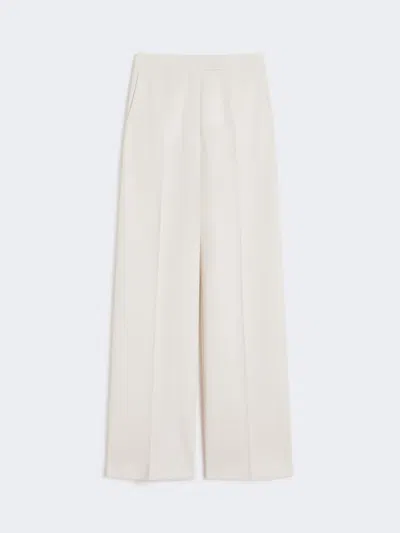 Max Mara Wool Piqué Trousers In Neutral