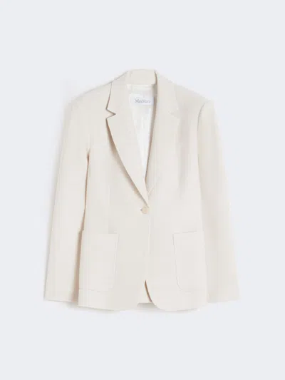 Max Mara Single-breasted Piqué Jersey Blazer In Neutral