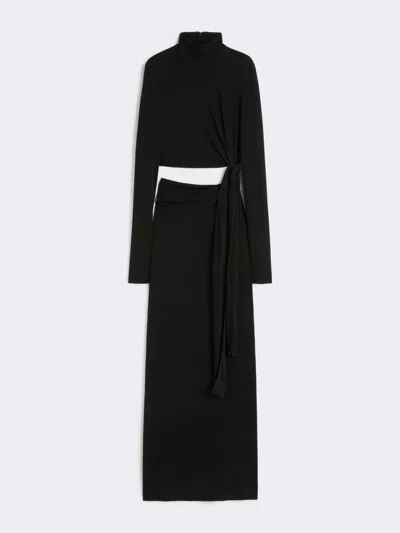 Max Mara Jersey Dress With Knot In Black