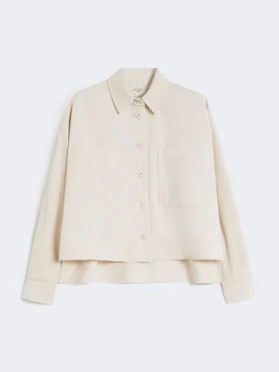 Max Mara Cotton Drill Shirt In Neutral