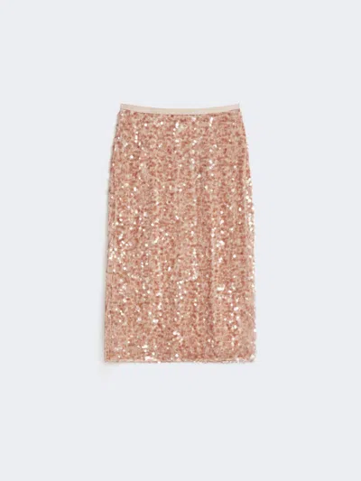 Max Mara Tulle And Sequin Skirt In Pink