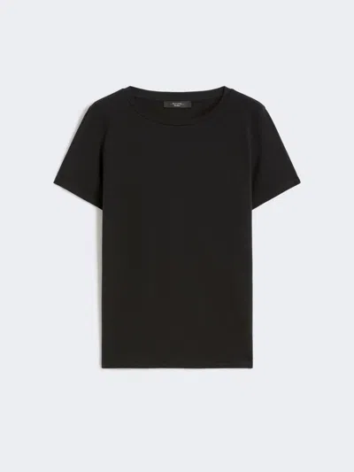 Max Mara Basic Cotton Jersey T-shirt In Black