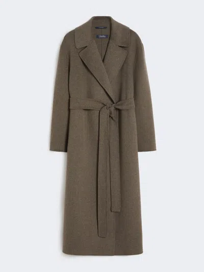 Max Mara Wool Robe Coat In Brown