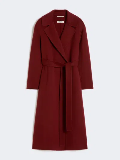 Max Mara Ludmilla Belted Cashmere Coat In Burgundy