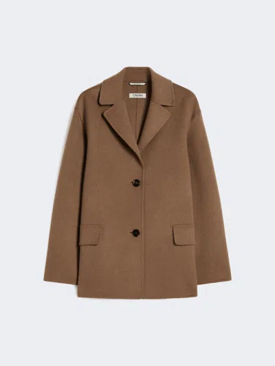 Max Mara Single-breasted Double-faced Wool Jacket In Brown