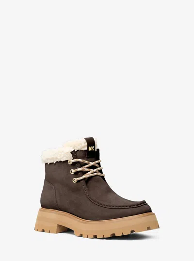 Michael Kors Cade Fleece-lined Suede Ankle Boot In Multi