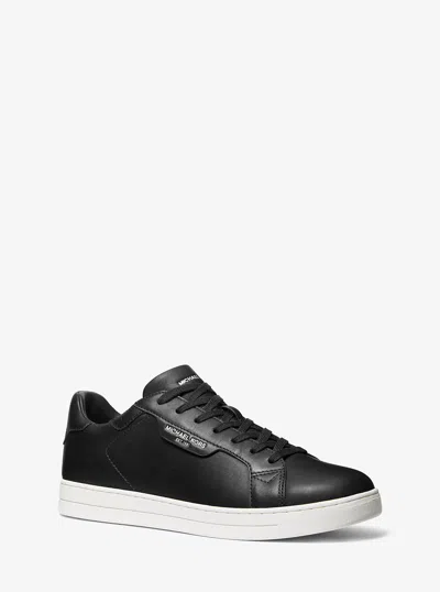 Michael Kors Keating Leather Sneaker In Black