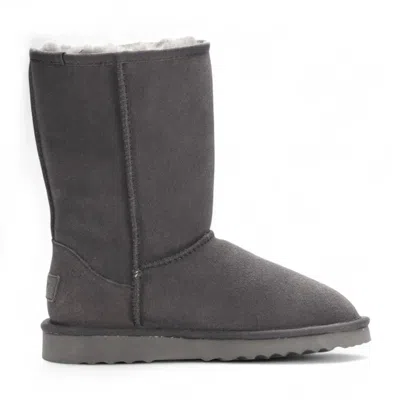 Truclothing Suede Winter Plush Lined Slip-on Ankle Winter Boots In Gray