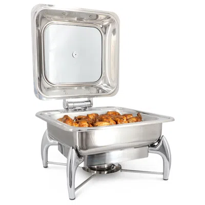 Megachef 6.3 Quart Stainless Steel Rectangle Professional Chafing Dish/food Warmer/buffet Server Serving Dish In Silver