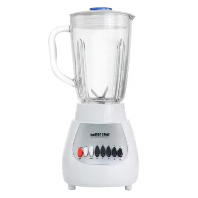 Better Chef 10-speed 350 Watt 42 Ounce Glass Jar Blender In White/silver 10-speed 350 Watt 42 Ounce Glass Jar Blender In White/silver In White