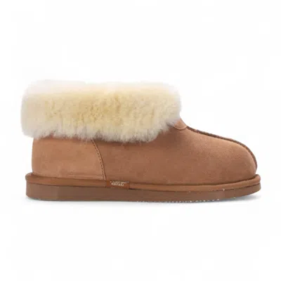 Truclothing Sheepskin Suede Comfort Slip-on Bootie Slippers In Brown