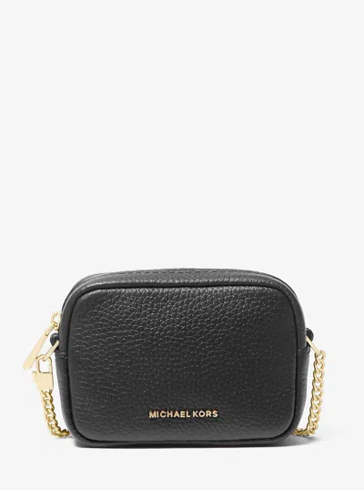 Michael Kors Bryant Leather Bag Charm In Black
