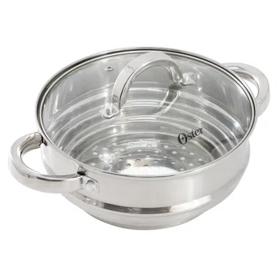 Oster Sangerfield 8 Inch Universal Stainless Steel Steamer With Lid In Silver