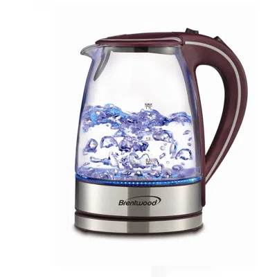 Brentwood 1.7-liter Tempered Glass Tea Kettle In Purple In Multi
