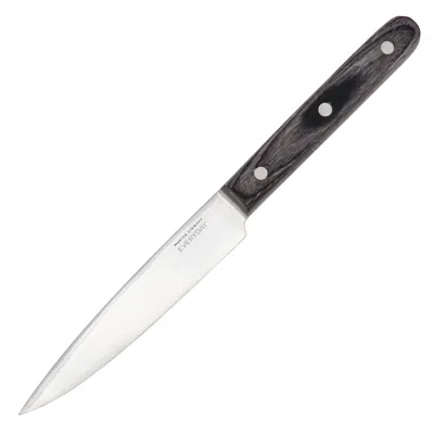 Martha Stewart Everyday 5 Inch Stainless Steel Utility Knife In Dark Gray With Wood Handle In Multi