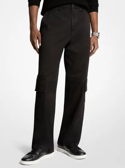 Michael Kors Stretch Cotton Cargo Pants In Black