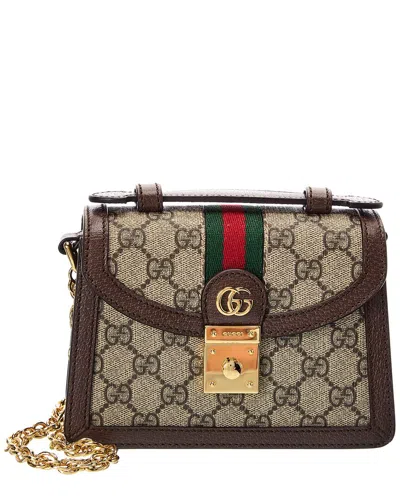 Gucci Ophidia Mini Gg Supreme Canvas & Leather Shoulder Bag In Multi