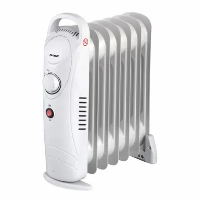 Optimus Mini 7 Fins Portable Oil Filled Radiator Heater In White