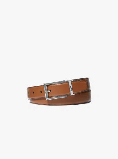 Michael Kors Reversible Leather Belt In Brown
