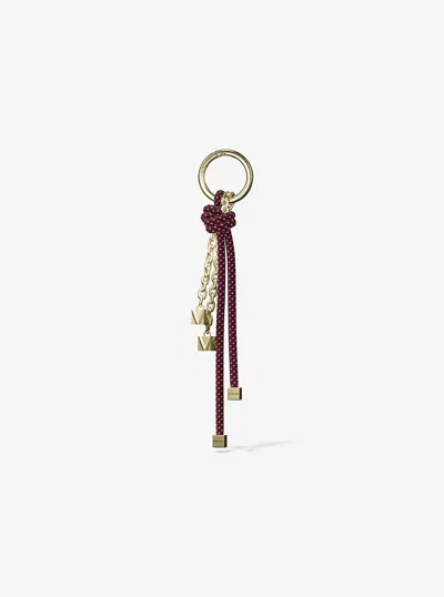 Michael Kors Gold-tone And Speckled Cord Bag Charm In Red