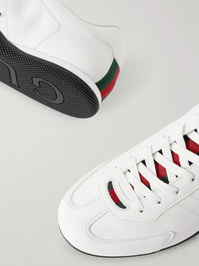 Gucci Shift Leather Sneakers In White