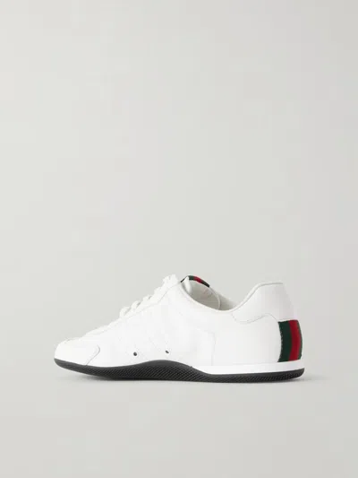 Gucci Shift Leather Sneakers In White